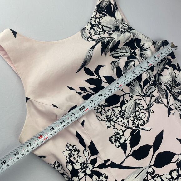 ~ 10 Lauren Ralph Lauren Dress Pink Cocktail A-line Sleeveless Floral Knee Midi - Picture 6 of 16
